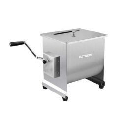 Malaxor manual de carne din oțel inoxidabil, cu capacitate de 15 kg. Ideal pentru prepararea compozițiilor de cârnați, caltaboși sau carne tocată.