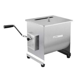 Malaxor manual de carne din oțel inoxidabil, cu capacitate de 20 kg. Ideal pentru prepararea compozițiilor de cârnați, caltaboși sau carne tocată.