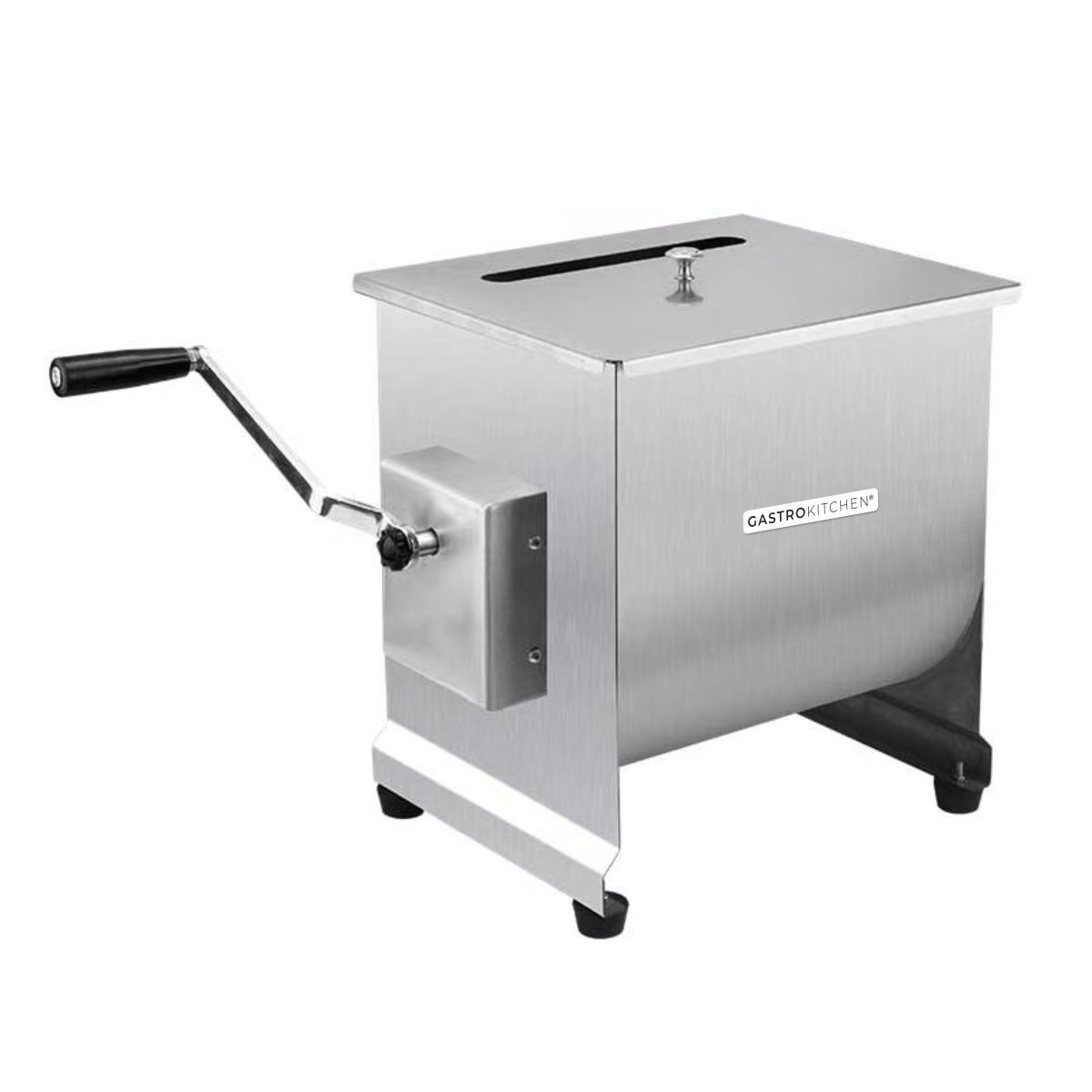 Malaxor manual de carne din oțel inoxidabil, cu capacitate de 20 kg. Ideal pentru prepararea compozițiilor de cârnați, caltaboși sau carne tocată.