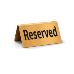 Rezervare masă - RESERVED - auriu