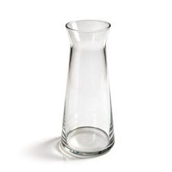 Carafa elegantă din sticlă transparentă, formă conică, volum 1 litru, pentru băuturi.