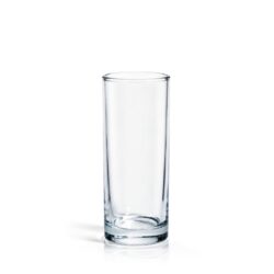Pahar transparent din sticlă 240 ml, formă cilindrică, cu fund ranforsat, înălțime 13,5 cm.