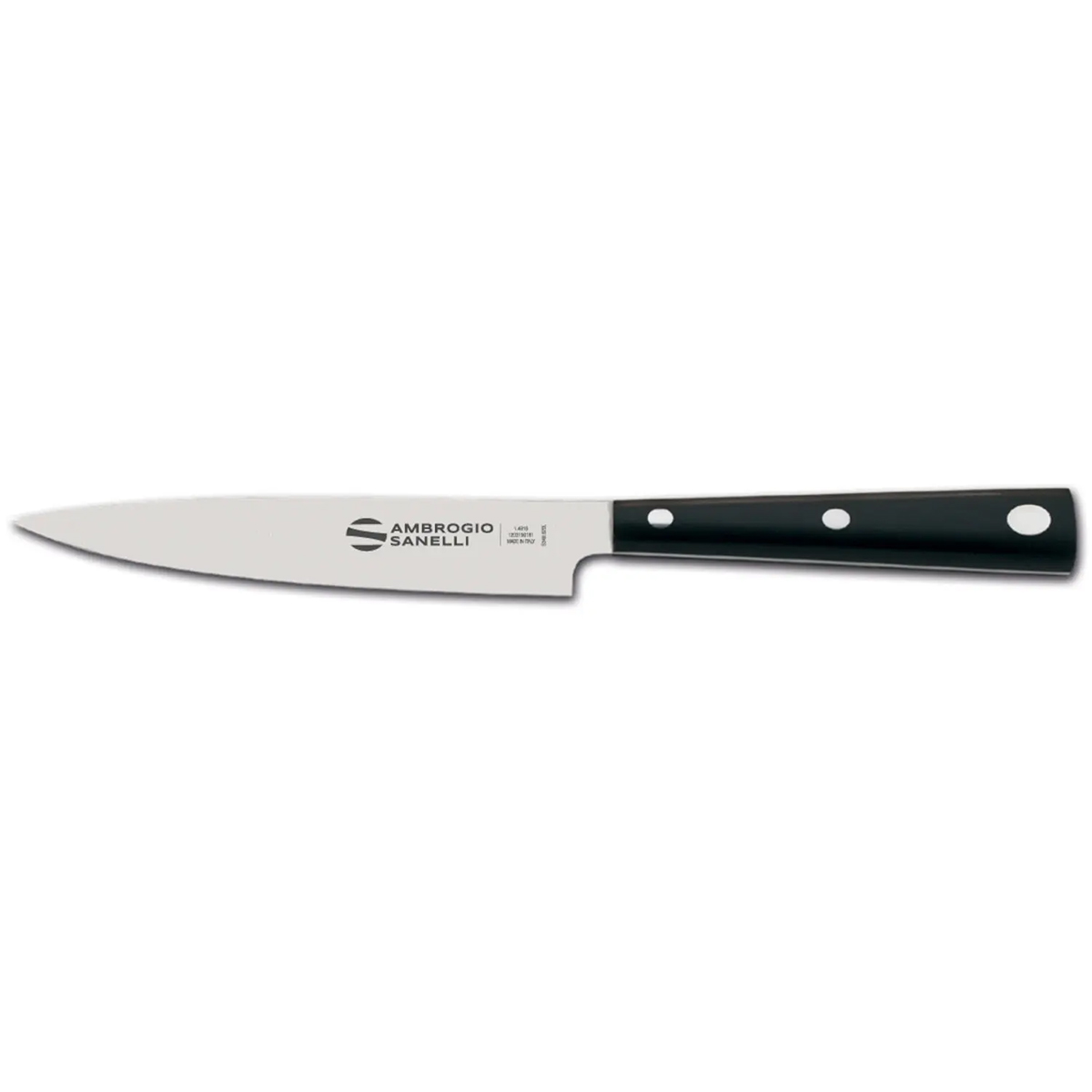 Cuțit universal Hasaki, 120 mm, Ambrogio Sanelli | H582.012 - perfect echilibrate și confortabile la tăiere, mânerele fiind realizate din rășină sintetică POM