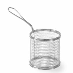 Coș rotund din inox pentru gustări prăjite, Ø 90 mm.