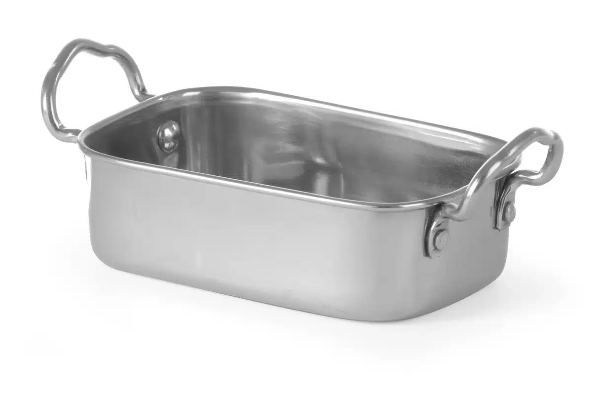Mini tavă de servire din inox, 196x95x70 mm.