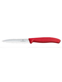 Cuțit pentru legume 10 cm zimțat - roșu | Victorinox 6.7731