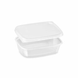 Bol (PP) pătrat transparent 125ml + capac [250 seturi]