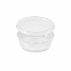 Bol (PP) rotund transparent 125ml + capac [250 seturi]