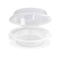 Bol pentru salată (PP) cu capac și bol pentru dressing transparent 1600ml [25 buc]