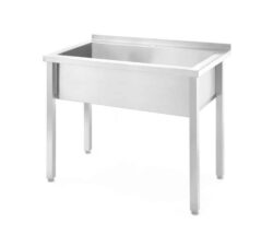 Masă de lucru cu cuvă sudată Budget Line - 1000x600x850 mm | Hendi 816714