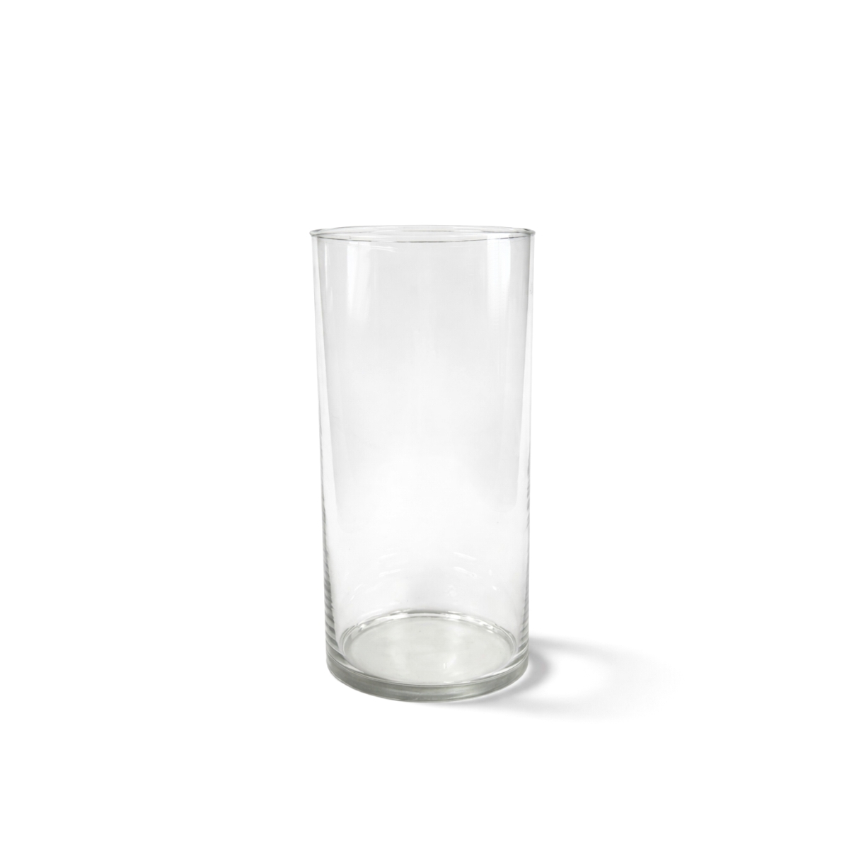 Vază de sticlă cilindrică pentru flori, Ø 10 × 24 cm, din sticlă transparentă. Ideală pentru flori tăiate și diverse decorațiuni. Potrivită pentru gospodării și unități HoReCa.