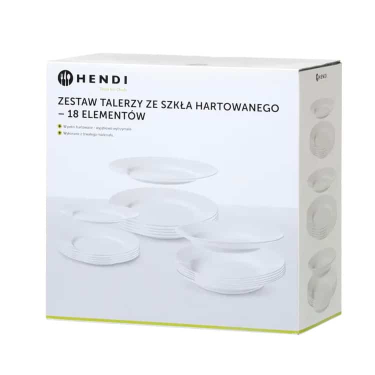 Set de farfurii din sticlă securizată - 18 buc | Hendi 795224