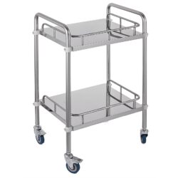 Cărucior medical spitalicesc - 2 polițe | inox