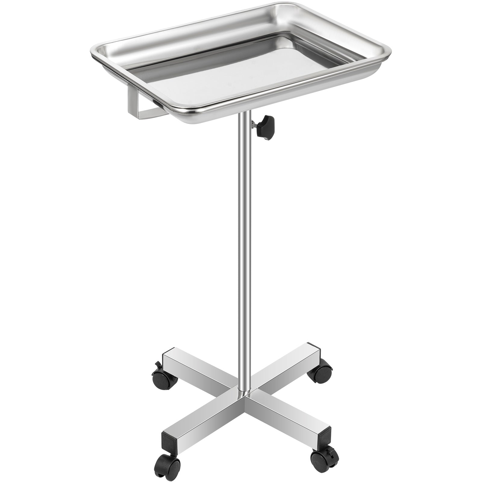 Cărucior de servire din inox - 82-130 cm | reglabil