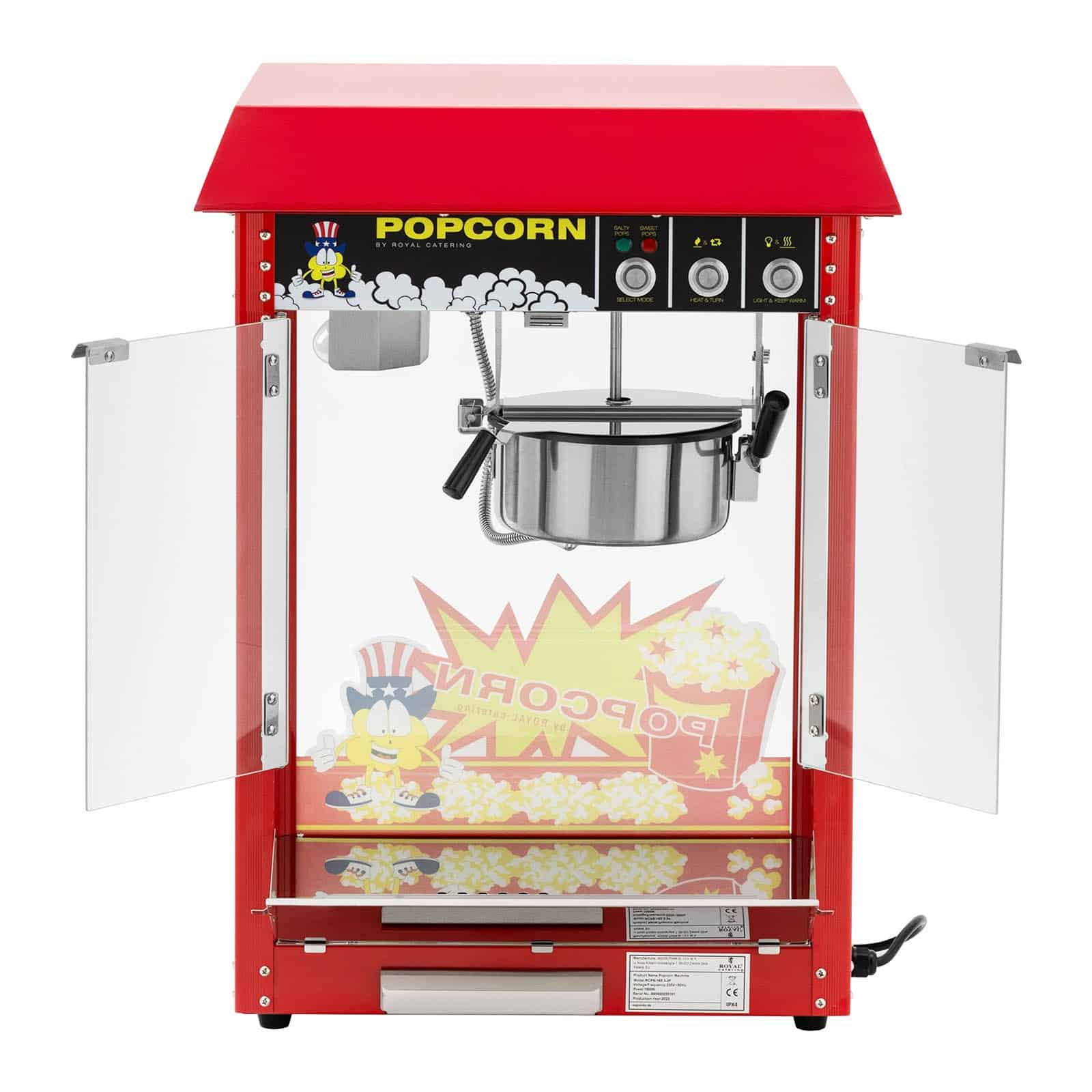 Stroj na popcorn cerveny 1600 W RCPS 16E.3 2F 5