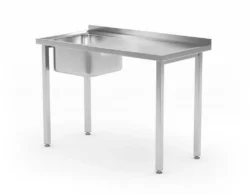 Masă de spălat cu chiuvetă în stânga - 1000x600x850 mm - Budget Line | Hendi 816790