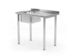Masă de spălat cu chiuvetă în stânga - 800x600x850 mm - Budget Line | Hendi 816776