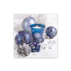 Șervețelul (PAP FSC Mix) cu 3 straturi Crăciun albastru 33 x 33 cm [20 buc] se potrivește perfect pentru completarea oricărei decorațiuni festive.