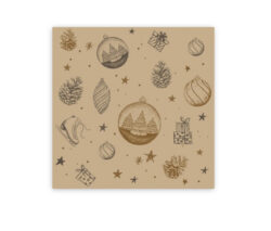 Șervețelul cu 3 straturi maro Crăciun 33 x 33 cm [20 buc] este un șervețel elegant cu model de Crăciun, care întregește perfect atmosfera festivă.