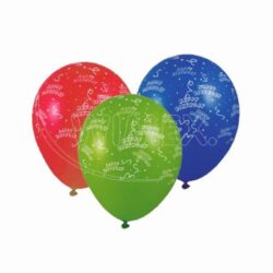 Balon gonflabil "HAPPY BIRTHDAY" mix de culori Ø30cm `L` [100 buc]