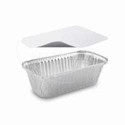 Caserolă (ALU) dreptunghiulară 252 x 132 x 70 mm 1500ml + capac [5 seturi]
