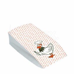 Pungă din hârtie (PAP/PE) cu 2 straturi, rezistentă la grăsime, pentru pui, 15+8 x 30 cm `Maxi` [100 buc]