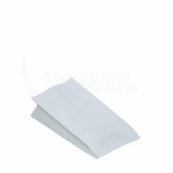 Pungă din hârtie (PAP/PE) cu 2 straturi, rezistentă la grăsime, albă, 10,5+5,5 x 24 cm `1/2` [100 buc]