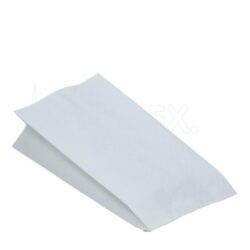 Pungă din hârtie (PAP/PE) cu 2 straturi, rezistentă la grăsime, albă, 15+8 x 30 cm `Maxi` [100 buc]