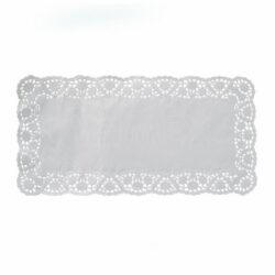 Dantelă decorativă (PAP) dreptunghiulară, albă, 40 x 30 cm [100 buc]