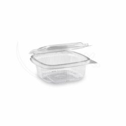 Caserolă (rPET) cu capac dreptunghiulară transparentă 250ml