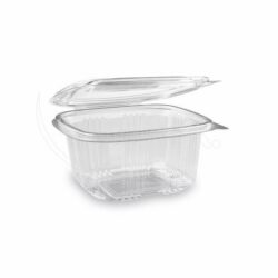 Caserolă (rPET) cu capac dreptunghiulară transparentă 500ml