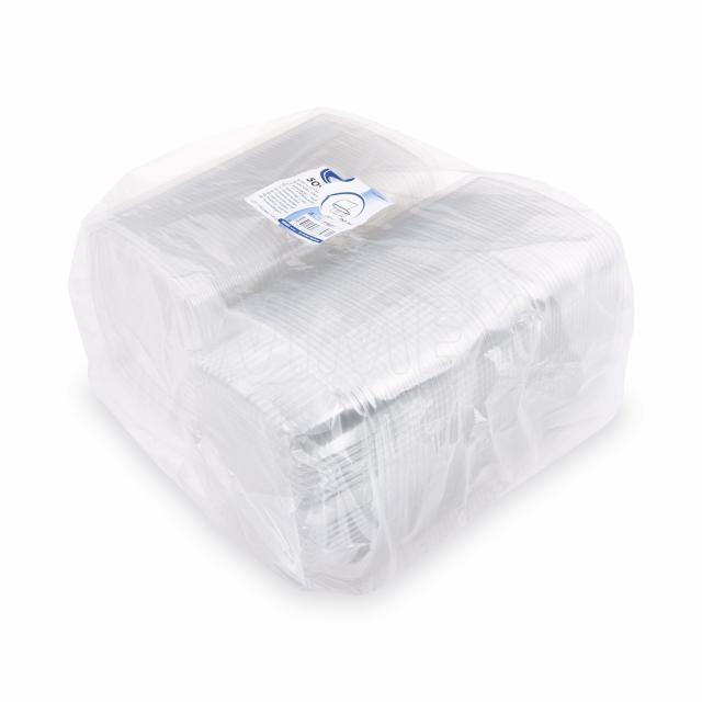 Caserolă (rPET) cu capac dreptunghiulară transparentă 750ml