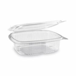 Caserolă (rPET) cu capac dreptunghiulară transparentă 750ml