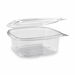Caserolă (rPET) cu capac dreptunghiulară transparentă 1000ml