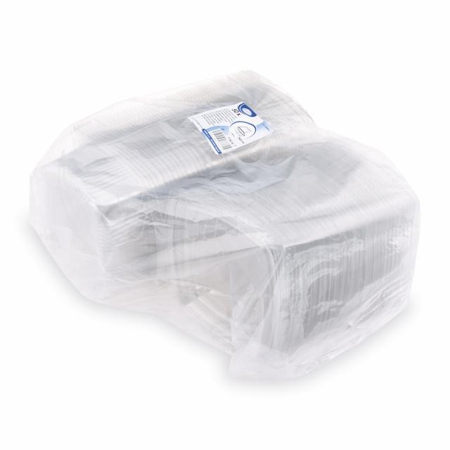 Caserolă (rPET) cu capac dreptunghiulară transparentă 1500ml