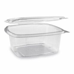 Caserolă (rPET) cu capac dreptunghiulară transparentă 1500ml