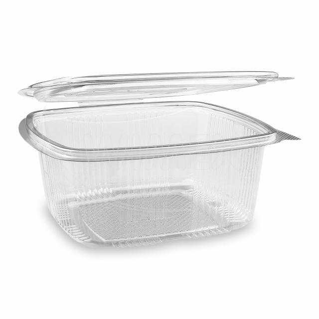 Caserolă (rPET) cu capac dreptunghiulară transparentă 1500ml