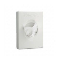 Dozator alb pentru pungi igienice, 13,5x9,7 cm, pentru baie.