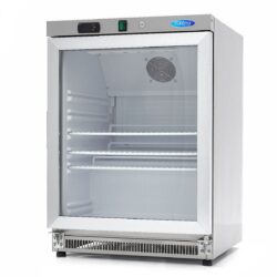 Dulap frigorific - 200 l - inox - cu ușă din sticlă