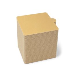 Suporturi pătrate aurii din carton pentru prăjituri, 7,2 × 7,2 cm, pachet de 100 de bucăți.