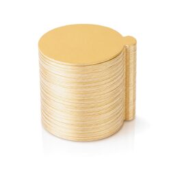 Suporturi rotunde aurii din carton pentru deserturi, diametru 9 cm, pachet 100 bucăți.
