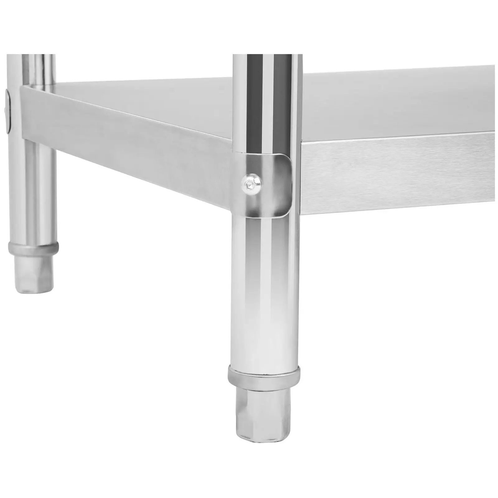 Masă de lucru din oțel inoxidabil - 100 x 60 cm - margine posterioară - 250 kg | RCAT-100/60-N