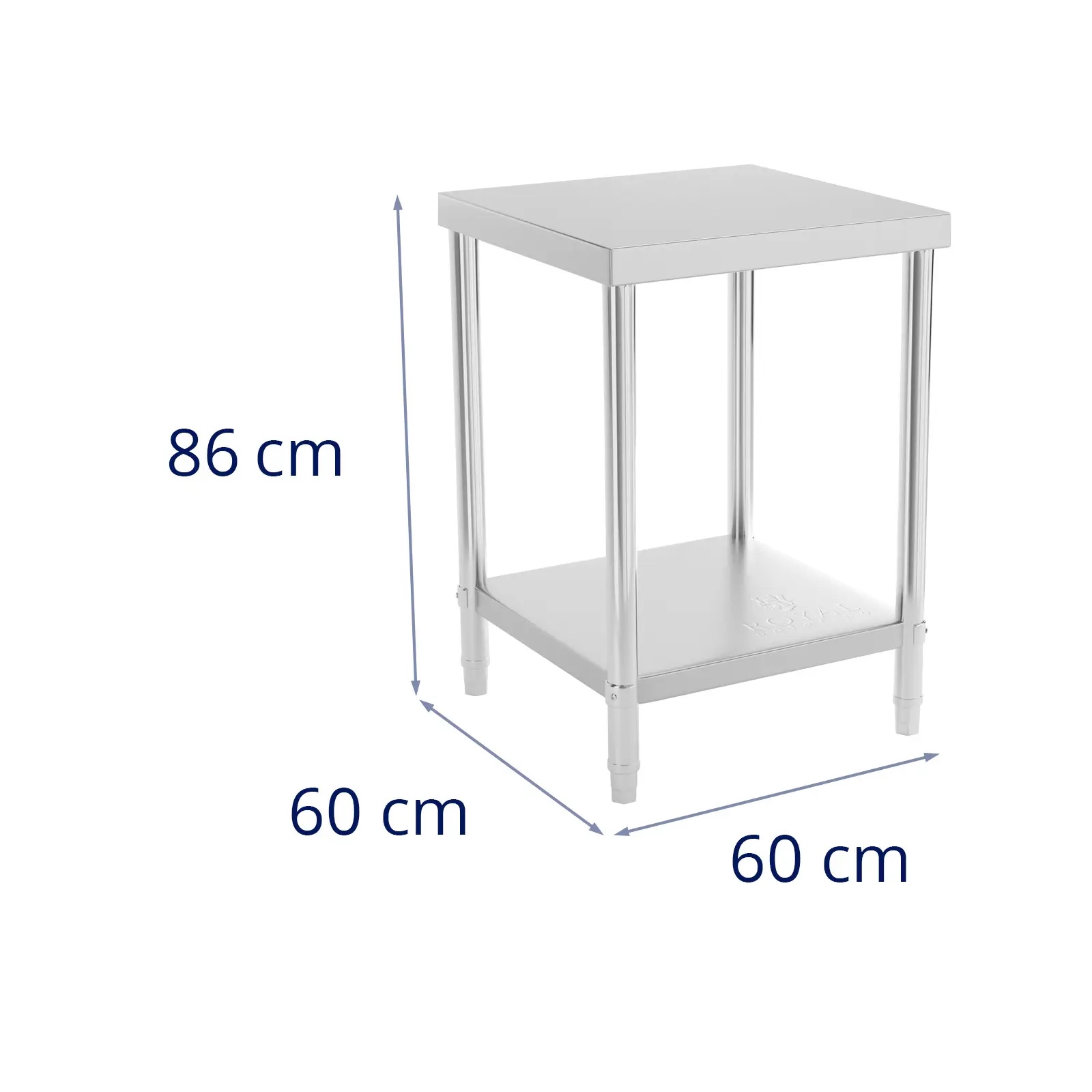 Masa de lucru din oțel inoxidabil - 60 x 60 cm - 250 kg | RCAT-60/60-NW