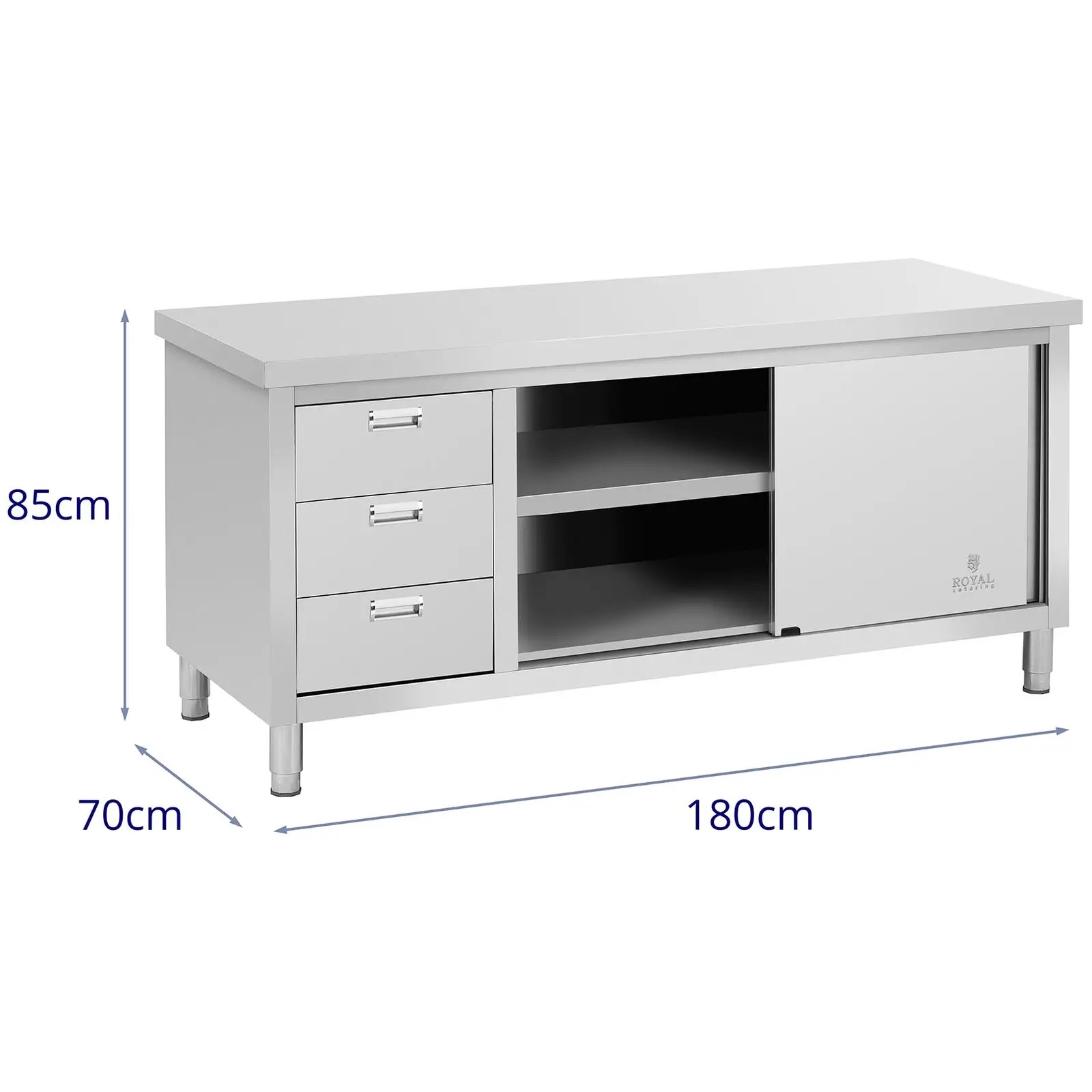 Dulap de lucru - uși glisante - 180 x 70 x 85 cm - 500 kg | RCSSCB-180X70-S