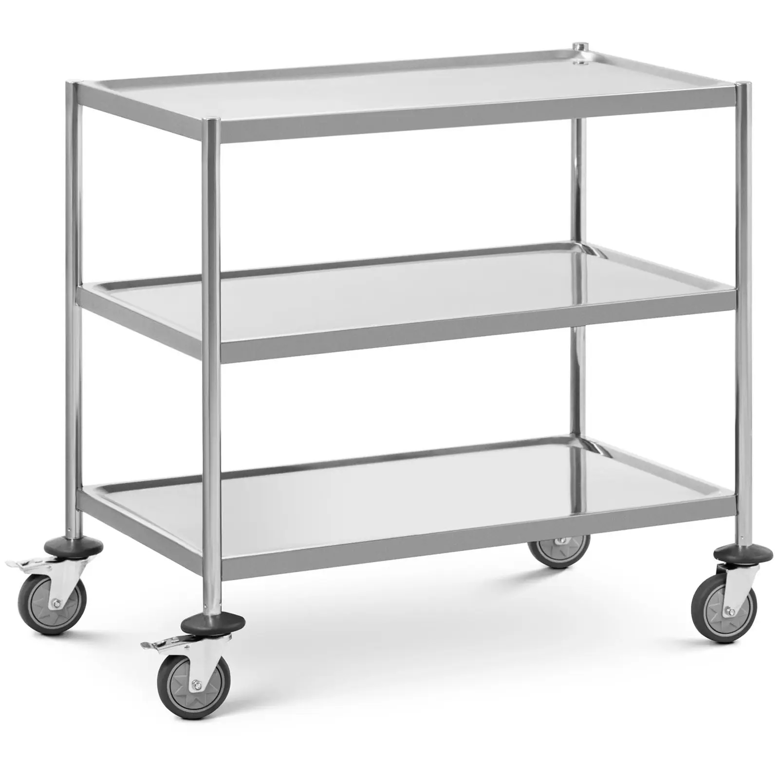 Cărucior de servire - 3 polițe - 84,5 x 52,5 cm - 300 kg - oțel inoxidabil