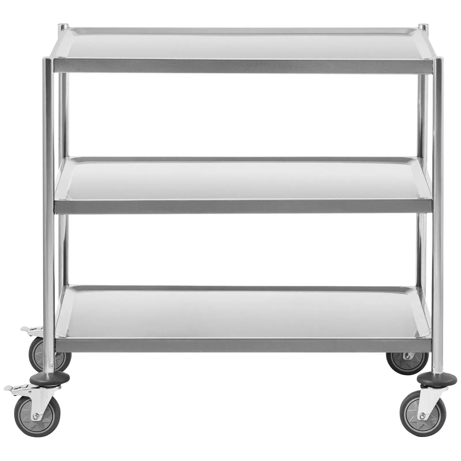 Cărucior de servire - 3 polițe - 84,5 x 52,5 cm - 300 kg - oțel inoxidabil