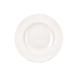 Farfurie albă rotundă pentru paste din porțelan cu pereți groși, Ø 30,4 cm, centru adânc.