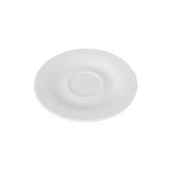 Farfurioară albă rotundă din porțelan cu pereți groși Hotel, diametru 14,5 cm, pentru horeca.