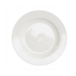 Farfurie întinsă Eurogastro, porțelan alb, diametru 25,3 cm, compatibilă cu mașina de spălat vase.