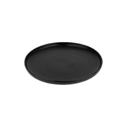 Farfurie plată din porțelan Future Black, neagră, 24 cm, lavabilă în mașina de spălat vase.